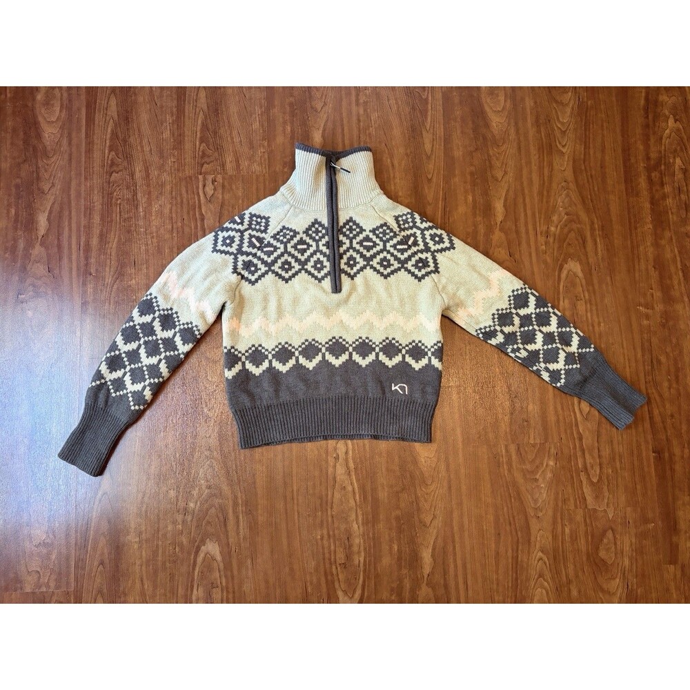 Kari Traa Agnes Knit Half Zip Wool-blend Pullover Sweater Womens Size S